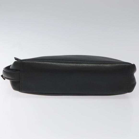 BALENCIAGA Clutch Bag Leather Black Auth bs22314